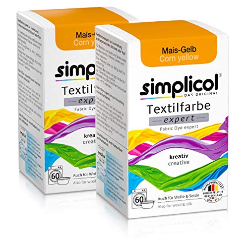 Simplicol Expert Fabric Dye Tinte de Coloración para Textiles: Lavado a Mano o Lavadora - Tiñe y Restaura Sus Telas y Ropa - Amarillo