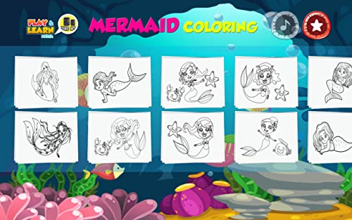 Sirena Juegos para colorear - dibujo libre, pintura y juegos de maquillaje para hacer hermosas sirenas imágenes y estimular la creatividad