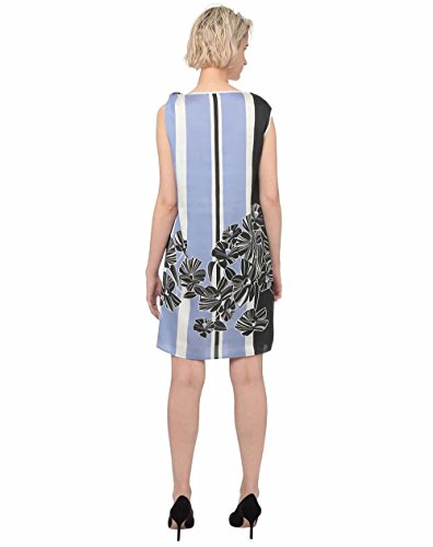 Sisley Dress Vestido, Multicolor (Black Flowers and Light Blue Stripes 68b), 46 para Mujer