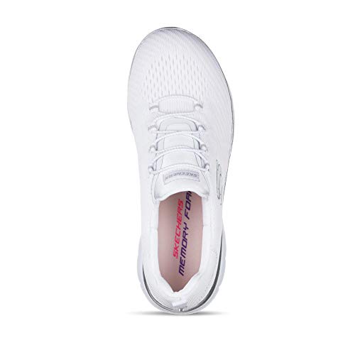 Skechers Summits, Zapatillas para Mujer, Blanco (White Mesh/Silver Trim WSL), 39 EU