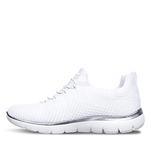 Skechers Summits, Zapatillas para Mujer, Blanco (White Mesh/Silver Trim WSL), 39 EU