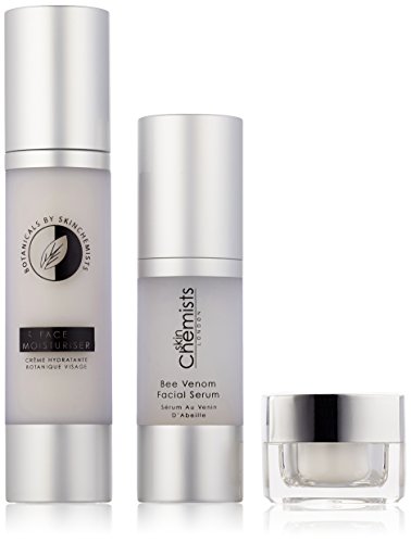 skinChemists Bundle - Set flores y abejas: serum facial de veneno de abeja, crema hidratante facial de botanicals y serum para ojos de veneno de abeja