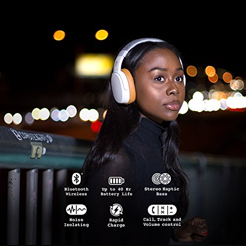 Skullcandy Crusher Over-Ear Bluetooth, Auriculares Inalámbricos con Micrófono, Espuma Viscoelástica con Aislamiento de Ruido, Estéreo Ajustable, Batería con 40h de Duración, Gris/Marrón