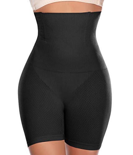 SLIMBELLE Pantalones Moldeadores Nalgas para Mujer Talla Grande Braguita Moldeadora Cintura Alta Braga Faja Reductora Ropa Interior Postparto Barriga Adelgazante Abdomen Negro-L