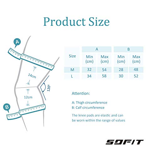 SOFIT Rodillera de Soporte, Mangas de Compresión de Rodilla, para Tenis, Correr, Escalada, Soporte de Rodilla Transpirable con Antimicrobiano Que Absorbe la Humedad, Mujeres y Hombres (M, Blue)