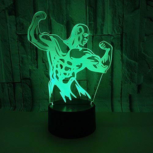 Solo 1 pieza Culturismo 3d luz nocturna control táctil colorido luz de escritorio 3d lámpara de mesa de regalo atmosférica