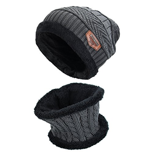 Sombrero de invierno, sombreros para mujeres y hombres ,Gorras Con Bufanda y Gorros de punto Sombreros de Suave Encantador Invierno de lana