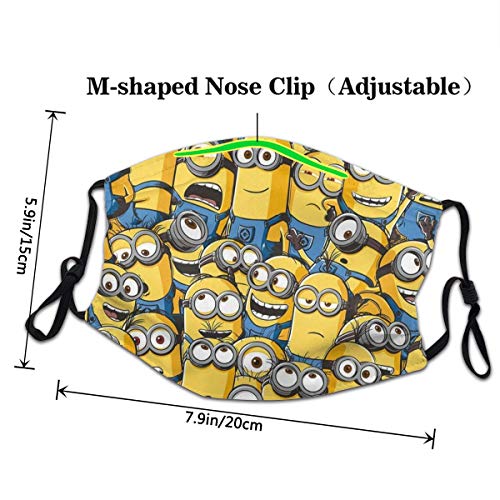 Sonickingmall Unisex Minions Banana Mascarilla cara impresa, Anti-niebla Headwear Pañuelo para exterior