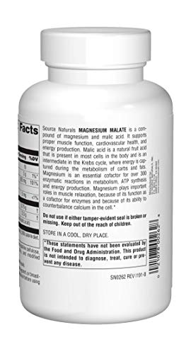 Source Naturals Magnesium Malate, 1250Mg, 180 Tablets