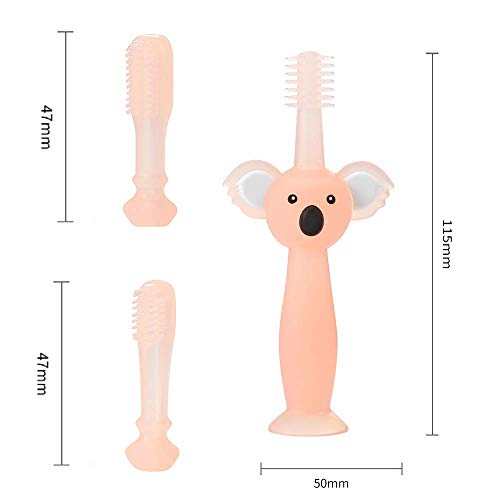 SOYAR Cepillo de dientes para recién nacidos y chupetes. Para la limpieza de los dientes de leche y los dolores de dentición, silicona fácil de limpiar, adecuada para bebés de 6 a 36 meses