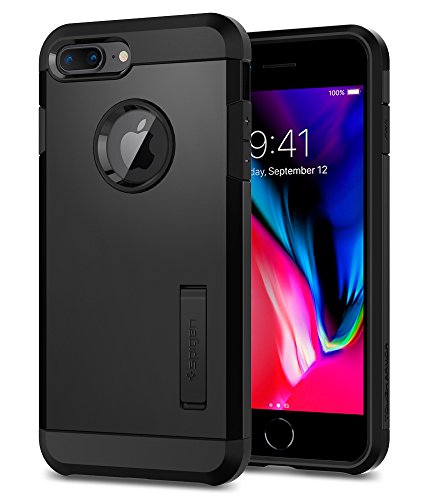 Spigen® [Tough Armor 2ª generación Funda iPhone 8 Plus y 7 Plus con Extrema protección y Tecnología de cojín de Aire con Kickstand para iPhone 7 Plus (2016), iPhone 8 Plus [Negro]