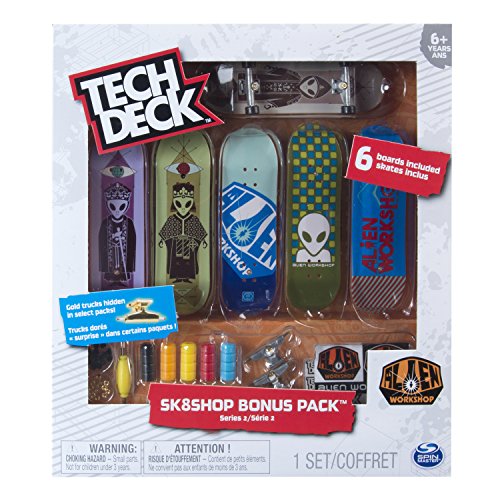 Spin Master Tech Deck Skate Shop Bonus Pack - Minimonopatines y minibicicletas para Jugar con los Dedos (Monopatín de Dedos, Multicolor, Imagen, Niño, 6 año(s), China)