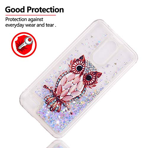 SpiritSun Funda LG K8 2018 / K9, Carcasa LG K8 2018 / K9, Transparente Líquido Bumper Tapa Silicona Case Flexible Gel TPU Bling El Agua Protectora Caso [Shock-Absorción] para LG K8 2018 / K9 - Búho