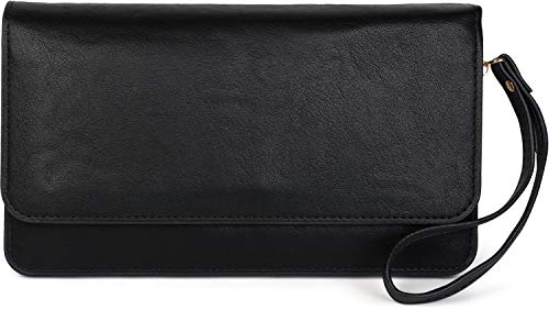 styleBREAKER Pochette da Donna con patta e tracolla, Borsa da Sera, portafogli 02012259, Colore:Nero