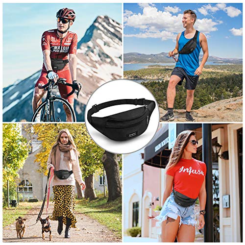 SUNNEY Riñoneras Deportiva para Mujer y Hombre, Riñonera Impermeable con Muchos Bolsillos, Riñonera con Correa Ajustable para Deportes al Aire Libre Viaje Correr Senderismo Ciclismo