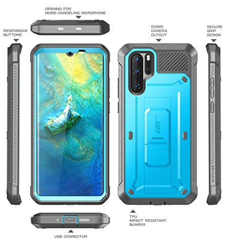 SupCase Funda Huawei P30 Pro [Unicorn Beetle Pro Serie] Antigolpes 360 Carcasa con Protector de Pantalla Incorporado (Azul)