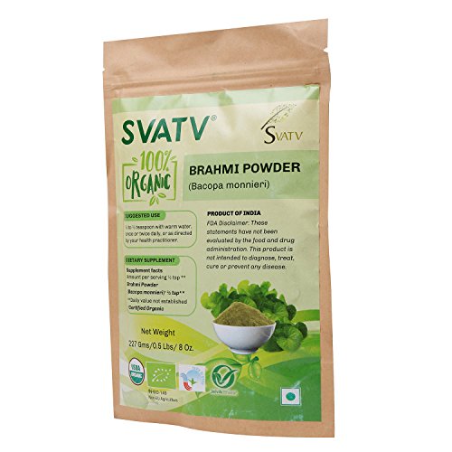 SVATV Brahmi Powder (Bacopa Monnieri) 1/2 LB, 08 oz, 227g USDA certificado