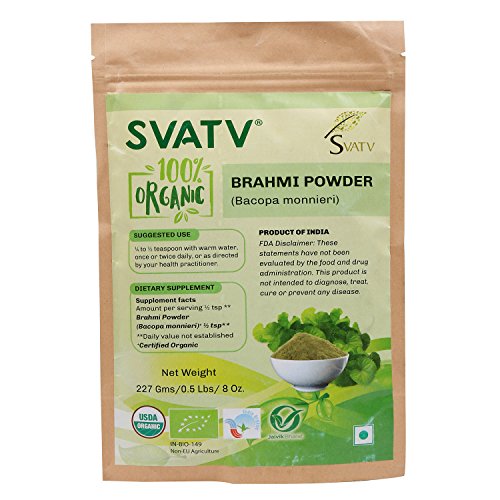 SVATV Brahmi Powder (Bacopa Monnieri) 1/2 LB, 08 oz, 227g USDA certificado