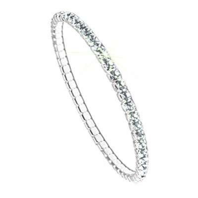 Swarovski Pulsera para Mujeres - Brazalete elástico Elements, Plateado, sin niquel, l 17.30cm, PP32 Crystal F(101)