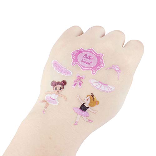 SZSMART Tatuajes Temporales para Niñas, Chicas de Ballet Tatuajes Infantiles Tatoos Tatuaje Falso Pegatinas para Niñas Infantiles Fiesta de Cumpleaños Regalo, 15 Hojas