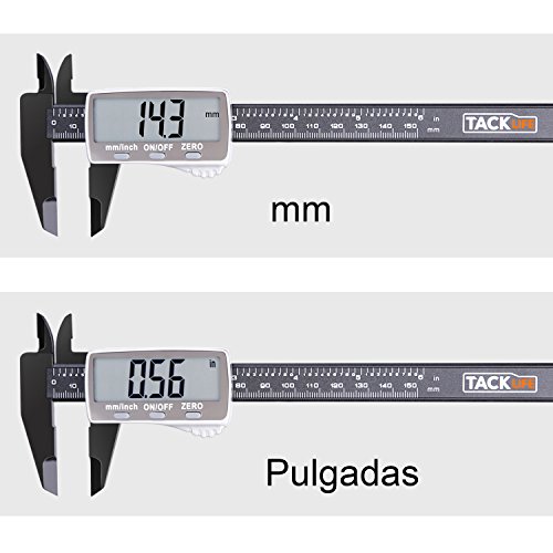 TACKLIFE-DC01-Calibre Digital de 0-150mm/ Pie de Rey Calibrador Micrómetro de pantalla LCD conversión métrica Vernier Digital Calibre diámetro interior, exterior, la profundidad y escalera