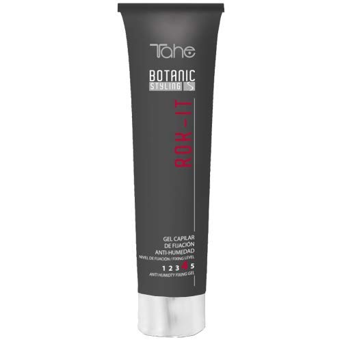 Tahe Botanic Styling Gel Fijador Rok-it Anti-Humedad Hombre o Mujer para Definir Rizos Apagados y sin Fuerza Anti-encrespamiento 24h sin Residuos, Fijación 4, 100 ml