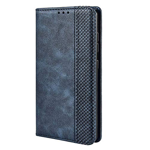 TANYO Funda Leather Folio para el Sony Xperia L4, PU/TPU Premium Flip Wallet Carcasa Libro Piel de Cuero con Ranuras para Billetera y Tarjetas - Azul