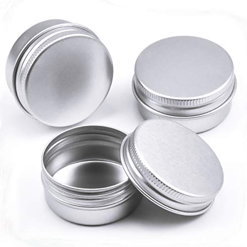 Tarros de Aluminio vacíos de 20 ml, 12 Piezas 40x20mm Tarro de Crema Tarro Tarro de Lata Tarro cosmético Tarro vacío con Tapa de Tornillo, Tarro vacío contenedor de Muestra de Viaje