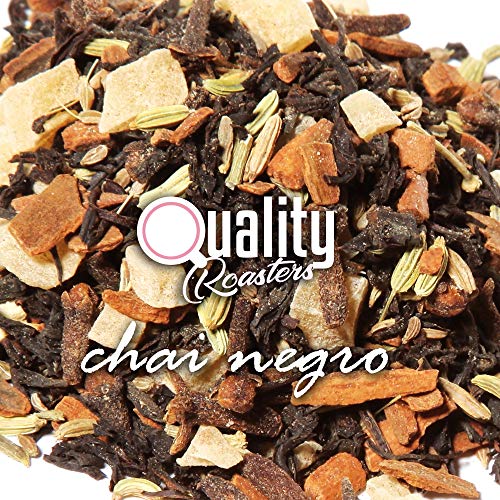 Té Chai. Chai Negro. Blend. Con Té Negro Ceylán, Sudíndico y China (47%), trozos de canela, jengibre, hinojo, anís, clavo, cardamomo. No aromatizado. Antioxidante. 100 gramos