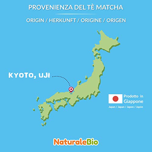 Té Matcha Orgánico Ceremonial En Polvo 50g. Té Verde Matcha Biológico Japonés De 1 Grado. Matcha Bio Grado Ceremonia. Té Ecológico Producido En Japón, Uji, Kyoto. Para Beber, en Cocina y con latte