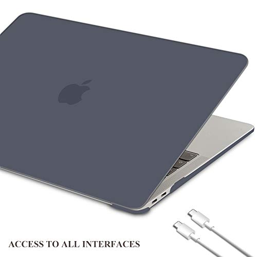 TECOOL Funda para 2020 2019 2018 MacBook Air 13 Pulgadas A2179 / A1932, Cubierta de Plástico Dura Case Carcasa con Tapa del Teclado para Nuevo MacBook Air 13 con Retina y Touch ID - Negro Claro