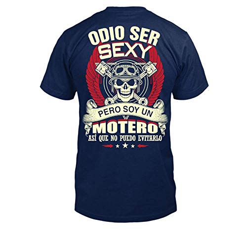 TEEZILY Camiseta Hombre ¿Eres un Motero Orgulloso? - Azul Marino - 3XL