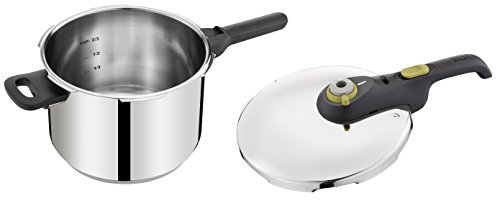 Tefal Secure 5 Neo 4L Set Olla Express de 4 y 6L, con 5 Sistemas Seguridad, 2 Modos de Cocción, Indicador de Presión, Cierre y Apertura Fácil, Acero Inoxidable