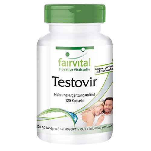 Testovir - Crisina + Ortiga + Muira Puama + Pimienta Negra - Suplemento VEGANO - PARA HOMBRES - Dosis elevada - 120 Cápsulas - Calidad Alemana