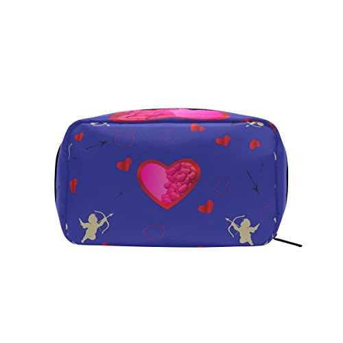 TIZORAX - Bolsa de maquillaje con diseño de Cupidos y corazones