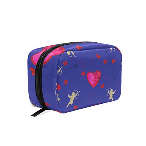 TIZORAX - Bolsa de maquillaje con diseño de Cupidos y corazones