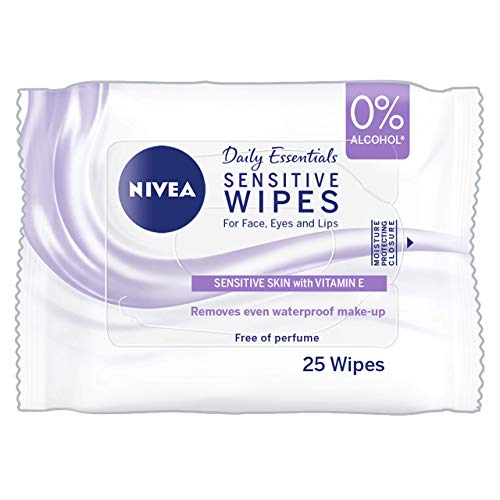 Toallitas de limpieza facial Nivea Daily Essentials para piel sensible, paquete de 6 unidades, 150 toallitas en total