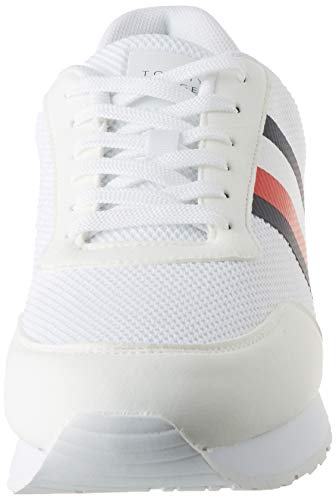 Tommy Hilfiger Corporate Material Mix Runner, Zapatillas para Hombre, Blanco (White Ybs), 44 EU