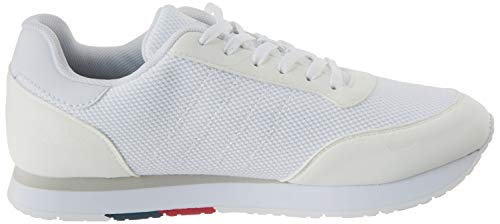 Tommy Hilfiger Corporate Material Mix Runner, Zapatillas para Hombre, Blanco (White Ybs), 44 EU