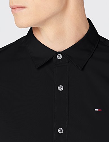 Tommy Hilfiger Original Stretch Shirt Camisa, Negro (Tommy Black), XXL para Hombre