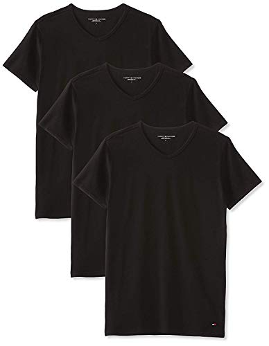 Tommy Hilfiger Vn tee SS 3 Pack Premium Essentials Camiseta, Negro 990, XL (Pack de 3) para Hombre