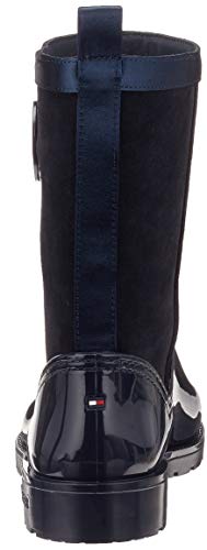 Tommy Hilfiger Warmlined Suede Rain Boot, Botas de Agua para Mujer, Azul (Midnight 403), 38 EU