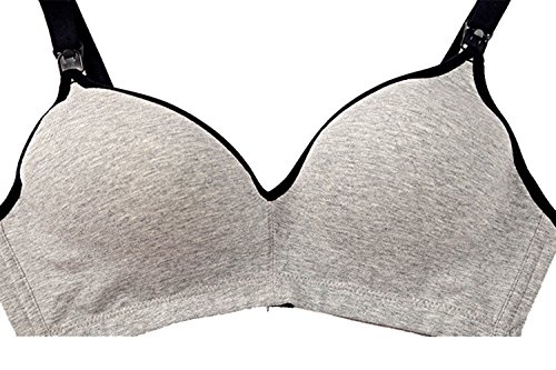 Topwhere® Sujetador Lactancia Premamá Algodón con (95B (36B), Gray)