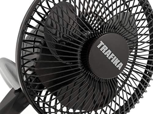 TRAFIKA Clipfan/Ventilador 15cm/5W/Motor Magnético Bajo Consumo/Ahorro ENERGIA/Exclusiva Pinza fijación Directa Barras Armarios Cultivo/Incluye 2 Pinzas: para Mesa y Barras de armarios de Cultivo