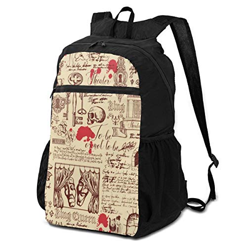 Travel Hike Backpack Daypack Elegante Patrón Perfectamente Tema del Teatro y el Drama Travel Daypack Mochila Empacable para Mujeres Ligero Impermeable para Hombres y Mujeres Viajes C