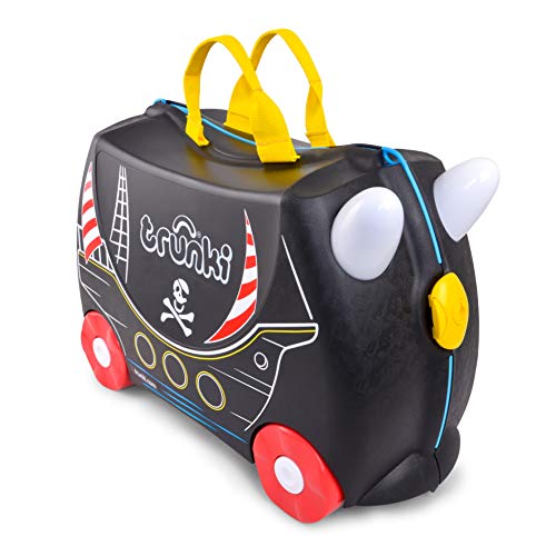 Trunki Maleta correpasillos y equipaje de mano infantil: Barco pirata Pedro (Negro)