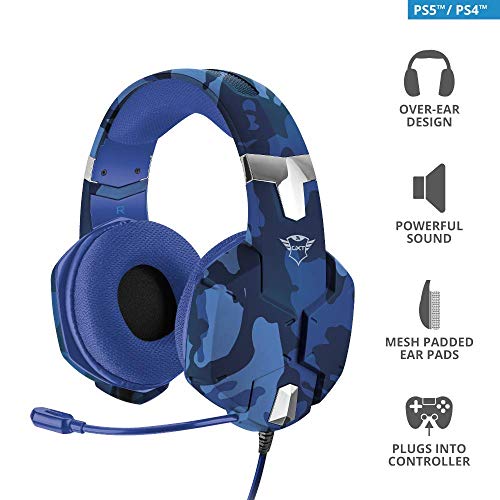 Trust Gaming GXT 322B Carus Auriculares Gaming con Microfono para PS4 - Azul