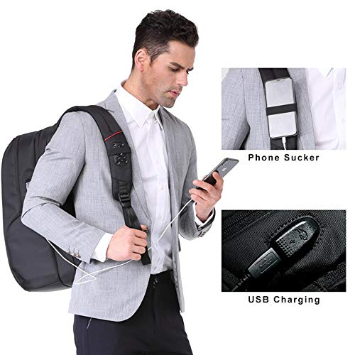 TTZY 15"17"   Mochila para computadora portátil Carga USB Externa Mochilas para computadora Bolsas Impermeables antirrobo para Hombres y Mujeres, Modelo A Azul, 13 Pulgadas