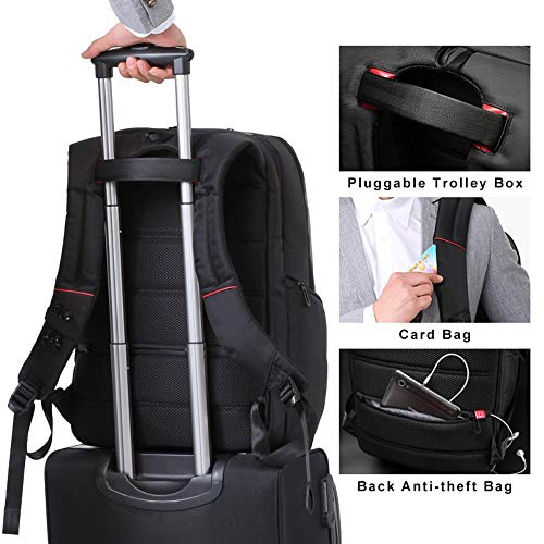 TTZY 15"17"   Mochila para computadora portátil Carga USB Externa Mochilas para computadora Bolsas Impermeables antirrobo para Hombres y Mujeres, Modelo A Azul, 13 Pulgadas