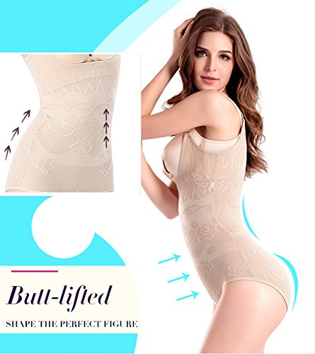 Tuopuda Body Faja Reductora Mujer Abdomen con Gancho,cómodo y Ligero Corsé Faja para presumir de Buena Figura sin Costuras (XL (Waist 23.8-28.9 Inch), Beige)